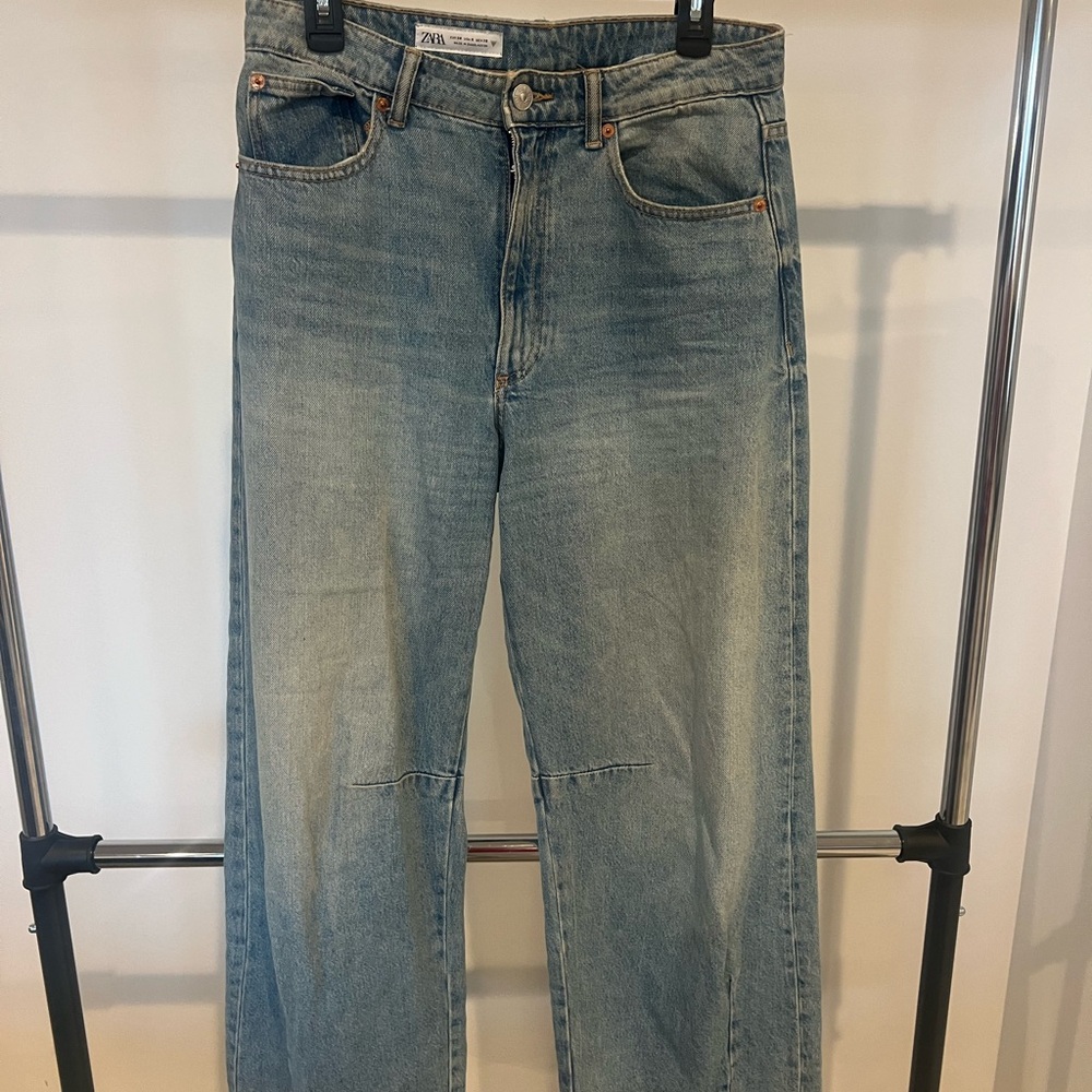 Zara Blue Relaxed Jeans with Natural Fading